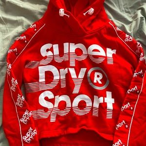 Cropped SuperDry Red Hoodie